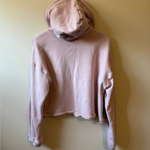 Pink Cropped Hoodie Sweatshirt - Picture 10 of 11